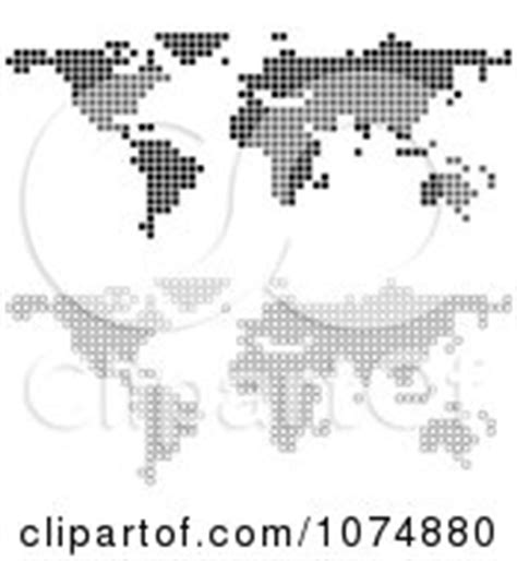 Clipart Illustration of a Black And White World Atlas Map With The Continents And Oceans by dero ...