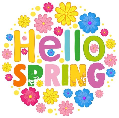 Free Vector | Hello spring text template