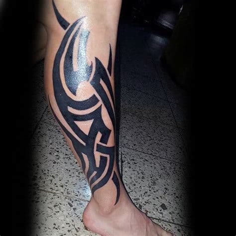 60 Tribal Leg Tattoos For Men - Cool Cultural Design Ideas