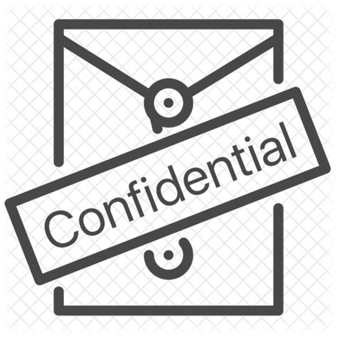 Confidential Document Icon - Download in Line Style