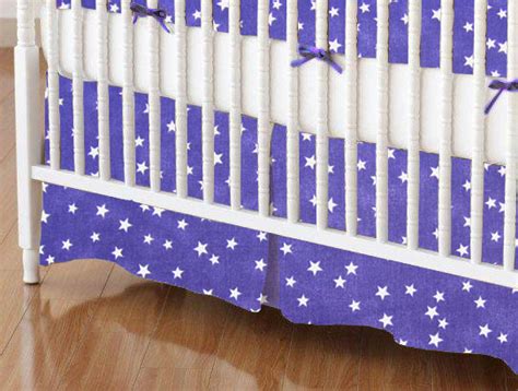 Mini Crib Skirts – Mini Crib Skirt – Cloudy Stars Purple – Tailored ...