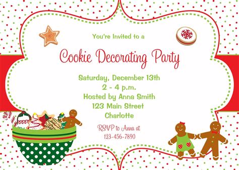 Cookie Decorating Party Invitation Christmas cookies