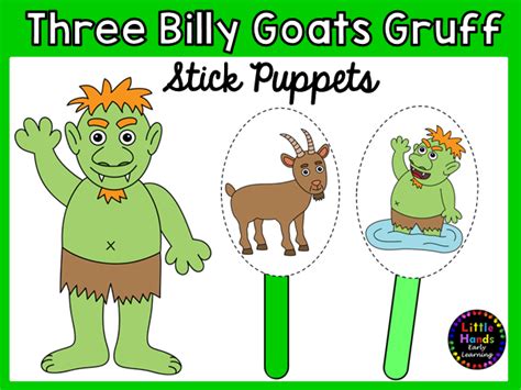 Three Billy Goats Gruff Stick Puppets | Teaching Resources