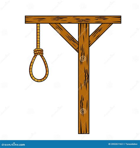 Hangman On A Wooden Beam With Horse Toy Vector Illustration | CartoonDealer.com #73879272