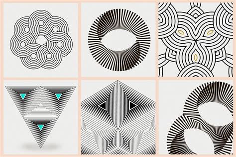 Illusion linear geometric shapes | Custom-Designed Illustrations ...