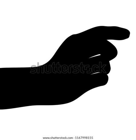 Isolated Vector Silhouette Pointing Human Hand Stock Vector (Royalty ...