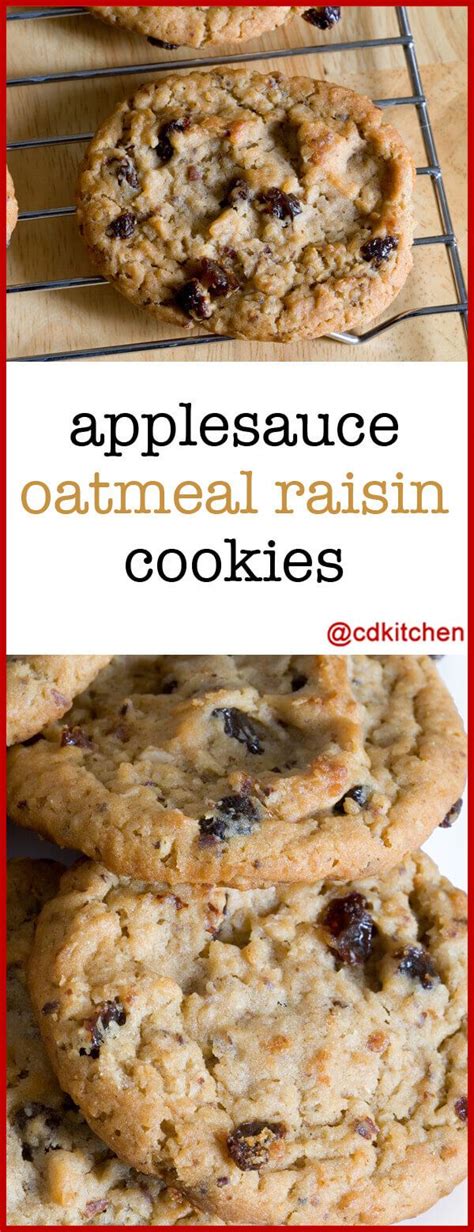 Applesauce Oatmeal Raisin Cookies | CDKitchen.com | Cookie recipes oatmeal raisin, Oatmeal ...