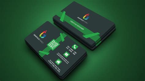 Green Abstract Modern Business Card Design – GraphicsFamily