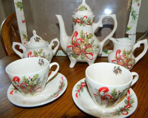 A Vintage Christmas Collectible 9 pc Tea SetBy Lily Creek in | Etsy | Christmas collectibles ...