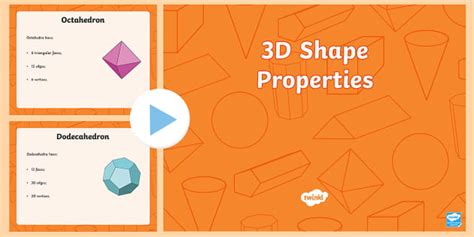 Properties of 3D Shapes PowerPoint - Geometry - Maths