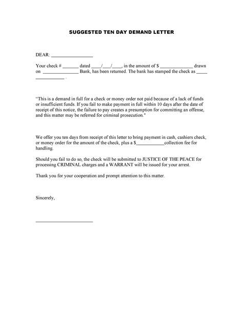 Free Demand Letter Template - PRINTABLE TEMPLATES