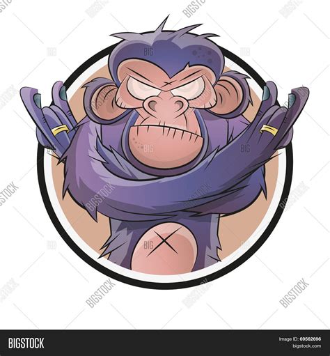 Angry Cartoon Chimp Vector & Photo (Free Trial) | Bigstock