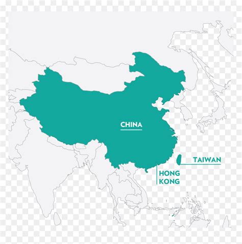 Original - China Hong Kong Taiwan Map, HD Png Download - vhv