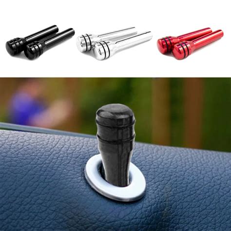 2pcs Automobiles Car Door Pin Lock Knob Lift Covers Aluminum Alloy ...