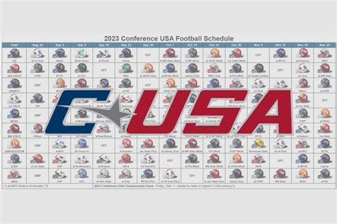 2023 Conference USA Football Helmet Schedule