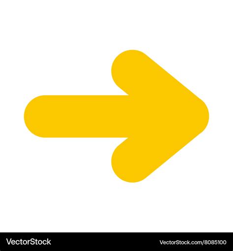 Yellow right arrow icon Royalty Free Vector Image