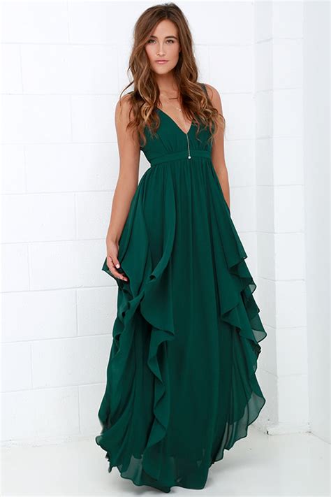 Beautiful Dark Green Maxi Dress - Prom Dress - Bridesmaid Dress - $98. ...