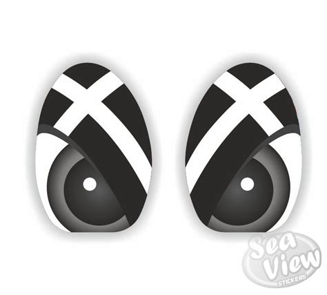 Cornish Flag Mini Cooper Eyes Sticker Pair