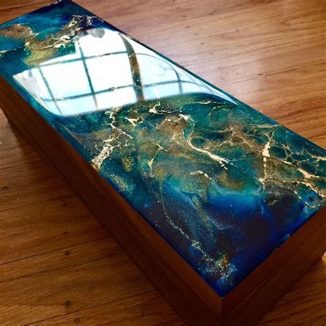 Custom Hand-Painted Acacia Wood Box - Functional Art - Art Box - Tea Box - Jewelry Box ...