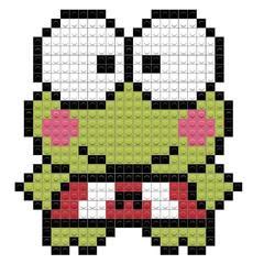 Keroppi | Pixel art pattern, Perler bead art, Pixel art grid