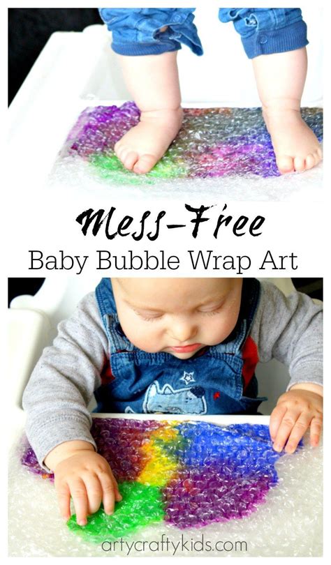 Baby Bubble Wrap Art - Sensory Baby & Toddler Activity - Arty Crafty ...