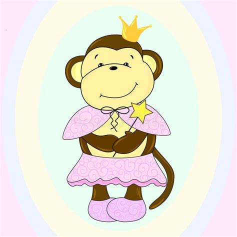 Princess Monkey stock vector. Illustration of painting - 49127083