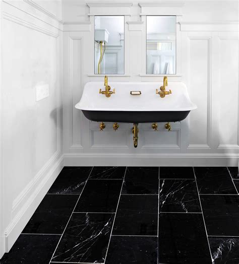 Sable Black Polished Marble Tile | Floor and Decor