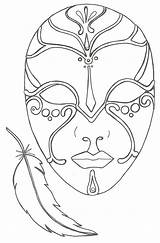 Gem Mask  Coloring Pages Masks Art sketch template