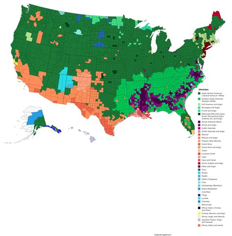 REVISED Ethnic Map of the USA : r/MapPorn