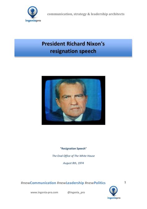 President Richard Nixon's resignation speech