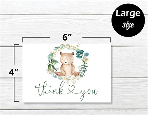 DIY Editable Bearly Wait Thank You Card Template Bear | Etsy