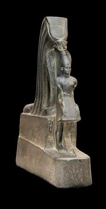 Statue of Amenhotep II Protected by Meretseger - Egypt Museum