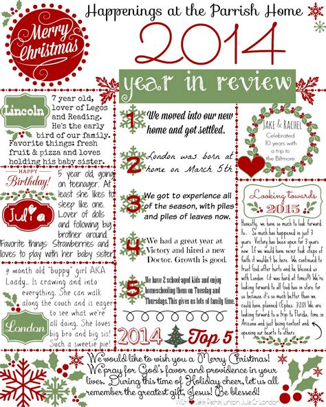 Christmas Letter {2014 Year in Review Printable} - Day2Day Joys