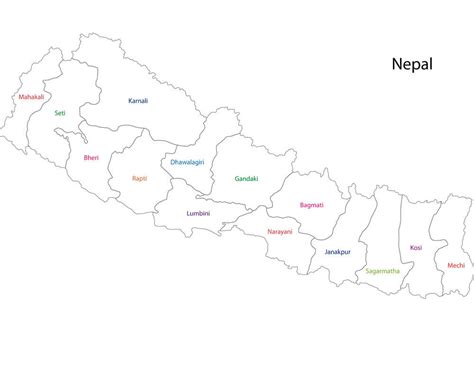 Printable Nepal Outline Map – Free download and print for you.