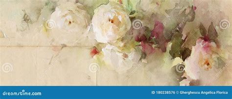 Vintage Roses Shabby Chic Watercolor Style - Facebook Cover Stock ...