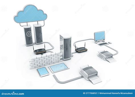 Cloud computing devices stock illustration. Illustration of networking - 277706852