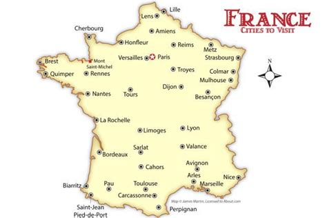 France Cities Map and Travel Guide | France city, France map, France