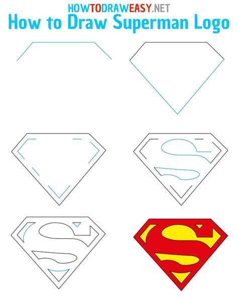 How to Draw Superman Logo Easy - How to Draw Easy