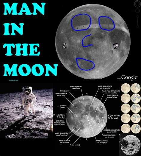 Man in the moon (pareidolia on the Google Earth Moon...) | Google Earth ...