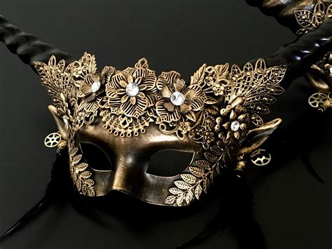 Black Gold Masquerade Mask Women Masquerade Mask Halloween | Etsy