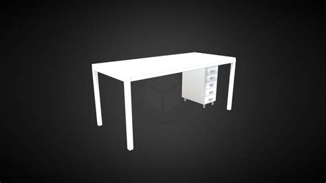 White Desk with Drawers - Download Free 3D model by PrimaVodka ...