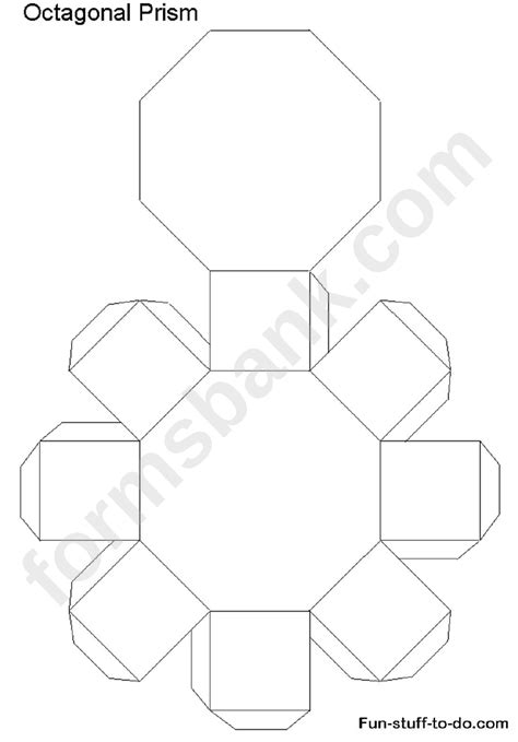 Octagonal Prism Template printable pdf download