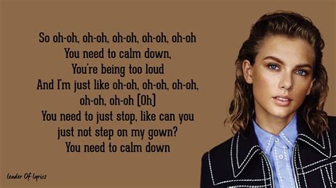 Taylor Swift Calm Down Lyrics