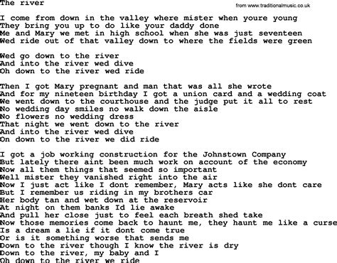 Bruce Springsteen song: The River, lyrics