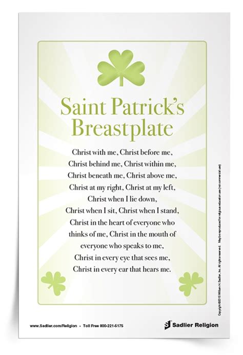 Saint Patrick’s Breastplate Prayer Card | Download | Sadlier Religion