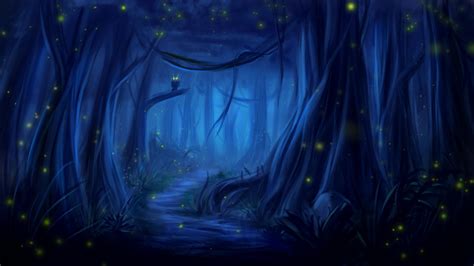 1920x1080 Resolution Owl Forest at Night Art 1080P Laptop Full HD ...