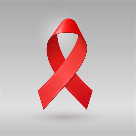 Realistic 3d red ribbon with shadow. Symbol for world AIDS HIV ...