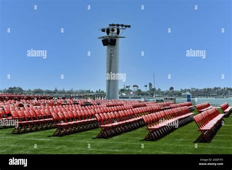 SAN DIEGO, CALIFORNIA - 25 AUG 2021: seating at the Rady Shell concert ...