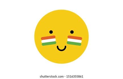 Smiling Face Emoji Indian Flag Stock Vector (Royalty Free) 1516355861 ...