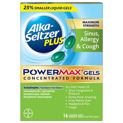 Save on Alka-Seltzer Plus Liquid Gels Max Strength Severe Sinus Allergy & Cough Order Online ...